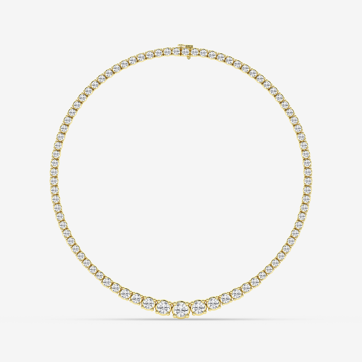 Additional Image 3 for  20 ctw Round Lab Grown Diamond Four Prong Graduated Tennis Necklace